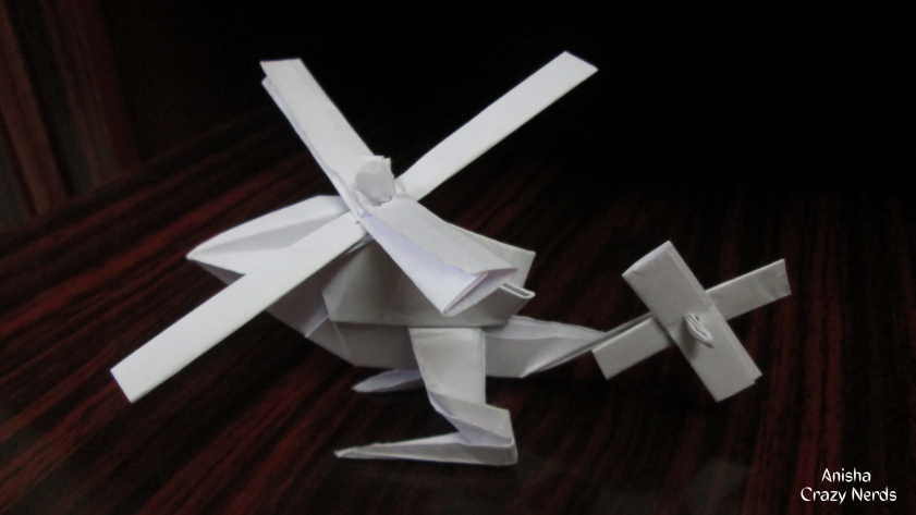 Helicopter - origami - side view