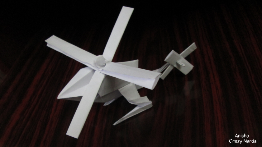 Helicopter - origami - top view
